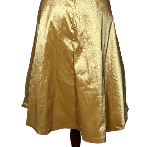 MODCLOTH‎ Women’s Size 8 Gold Fantastic Satin Sleeveless Fit & Flare Midi Dress - Picture 10 of 15